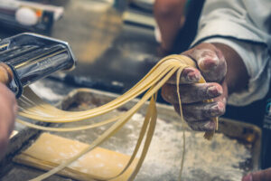 The Fusion Table: A Cooking School For The Rest Of Us 3 Person making Pasta Tagliatelle